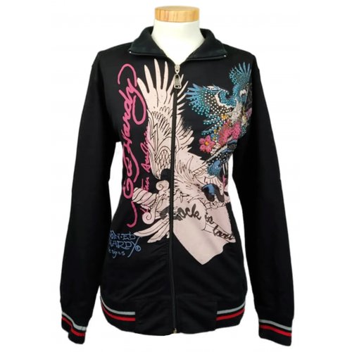 Ed Hardy Damen Zip‑Jacke schwarz gemustert Gr. XXL