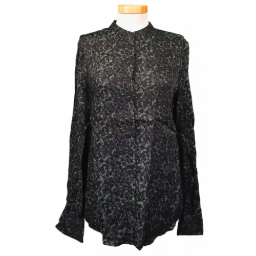Hugo Boss Damen Bluse schwarz/grün geblümt Gr. 34