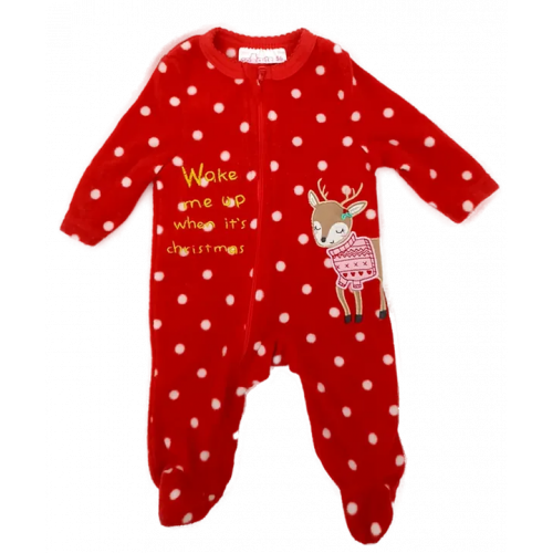 So Cute Baby Weihnachtsoverall rot gepunktet Gr. 56 