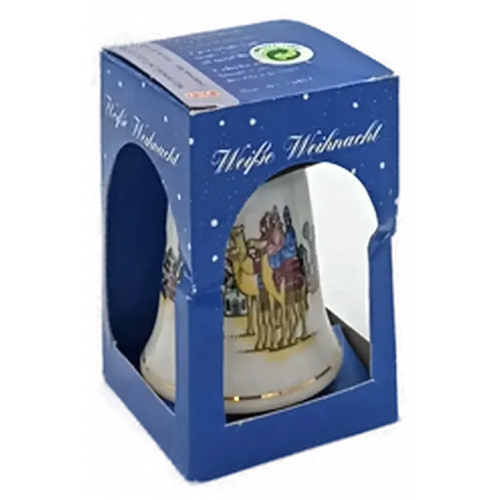 Weihnachtsglocke Porzellan weiß & bedruckt (OVP)