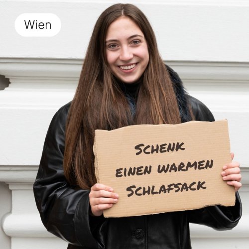 Schenk einen Schlafsack und warmes Essen für eine Woche