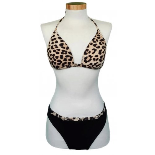 Showclip Damenbikini schwarz/Leoprint Gr. M (OVP)