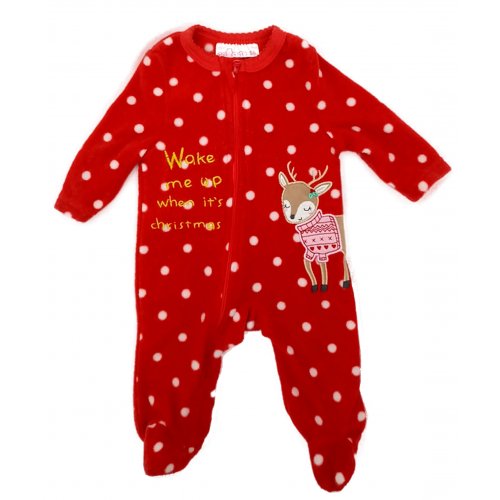 So Cute Baby Weihnachtsoverall rot gepunktet Gr. 56 