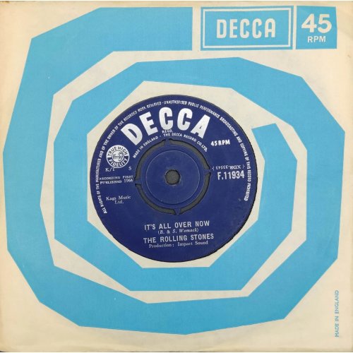 Single Vinyl The Rolling Stones "It's All Over Now / Good Times, Bad Times"
