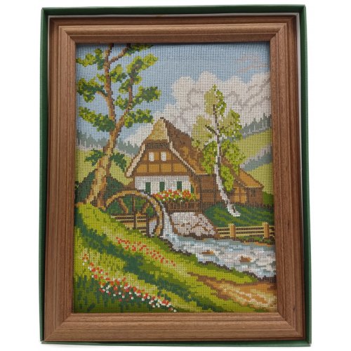 Gobelin Stickbild "Mühle" 30 x 40 cm