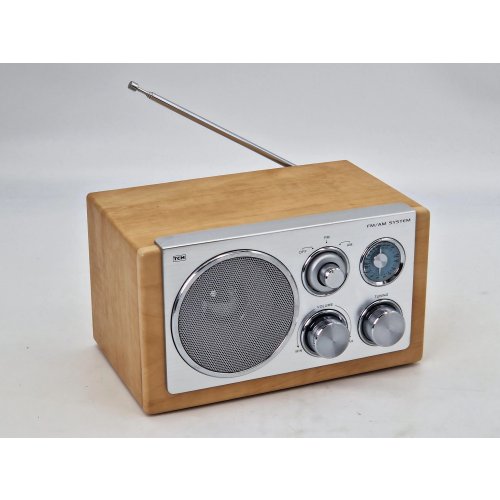 TCM Retro Tischradio / FM-AM Radio (Modell 218079) - Braun / Silber