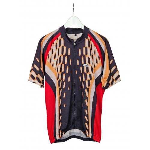 LÖFFLER Herren Rennrad Shirt, schwarz-rot-orange - Gr. L