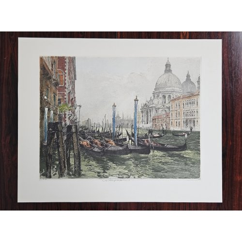 Venedig Canale Grande - Luigi Kasimir - Radierung in Farbe 
