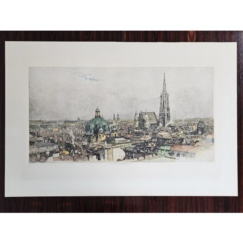 Wien - Luigi Kasimir - Radierung in Farbe 