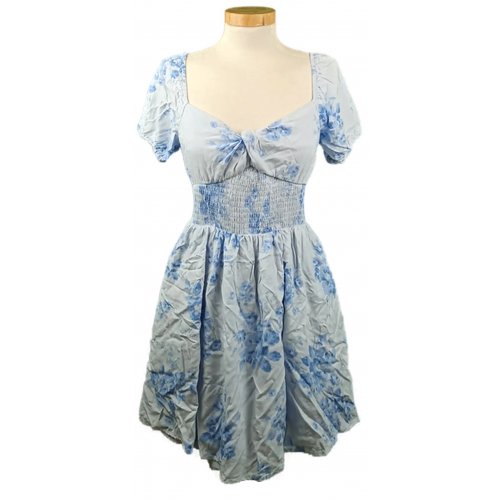 Hollister Damen Minikleid mit Blumenmuster blau Gr. S