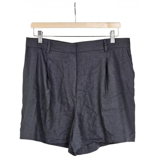 ZARA Damen Leinen-Shorts, grün - Gr. XL