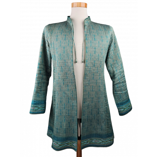 Dori - Vintage Herren Jacke (Seide), türkis - Gr. M