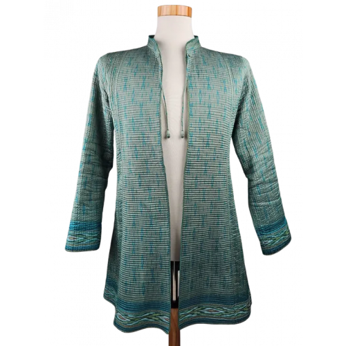 Dori - Vintage Herren Jacke (Seide), türkis - Gr. M