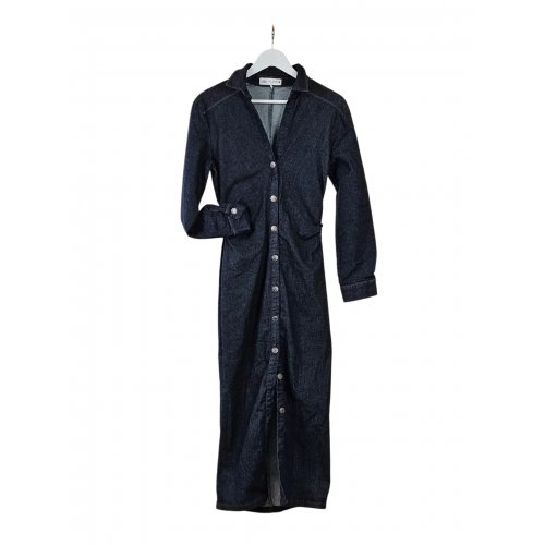 ZARA Damen Hemdblusenkleid, dunkelblau - Gr. L / 40