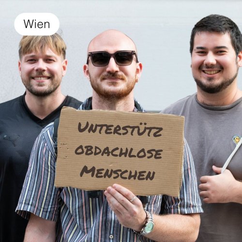 Schenk obdachlosen Menschen eine warme Suppe und medizinische Versorgung