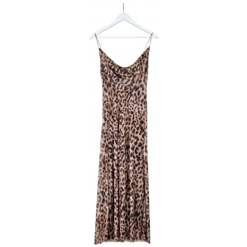 ZARA Damen Maxikleid mit Animal Print, braun - Gr. M