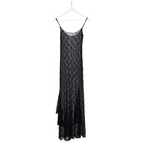 ZARA Damen Maxikleid mit Spitze, schwarz - Gr. L
