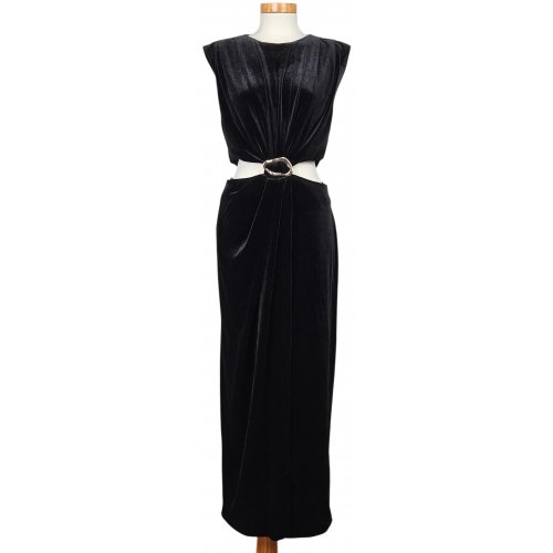 ZARA Damen Samtkleid, schwarz - Gr. S