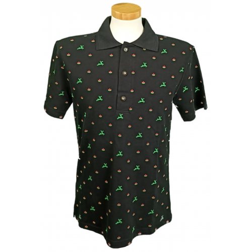 Nockstein Trachten Herrenpoloshirt schwarz gemustert Gr. M