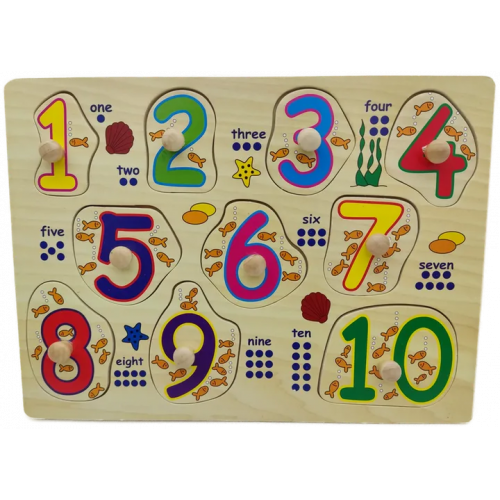 Setzpuzzle Englische Zahlen Holz