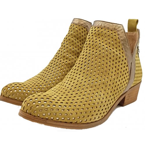 Cubanas Damen Wildlederstifletten pistazie Gr. 38