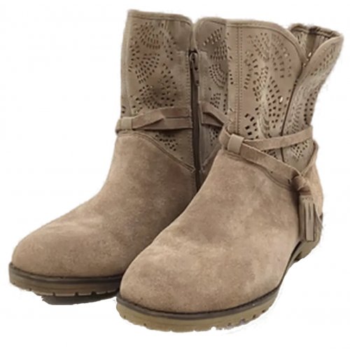 Damen Sommerstiefeletten Velourleder braun Gr. 40