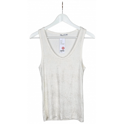 ZARA Damen Top, weiß - M 
