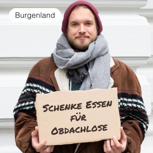 Schenk obdachlosen Menschen im Burgenland einen warmen Teller Essen