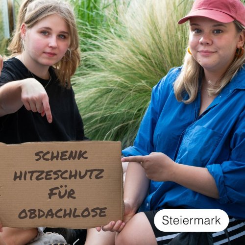 Schenk obdachlosen Menschen wichtigen Schutz vor der Hitze