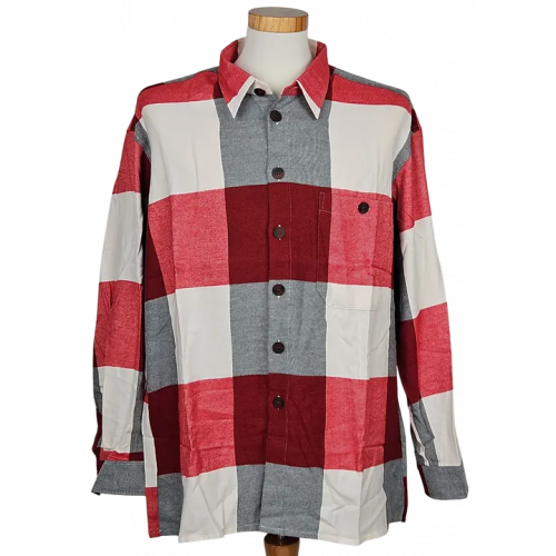 LUIGI Vintage Herren Hemd, rot/weiß/schwarz - Gr. XL 