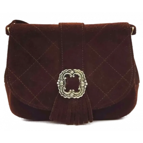 Wildleder Trachtentasche dunkelbraun