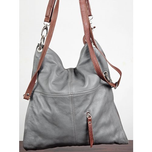 Damen Ledertasche - grau
