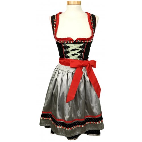 Stockerpoint Damendirndl rot/grün/grau Gr. XXS