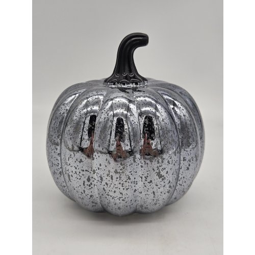 LED-Deko für Halloween "Kürbis silber"