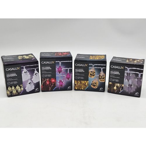 LED-Dekolichterketten für Halloween Set #4 (Geister, Fledermäuse, Kürbisse und Spinnen)