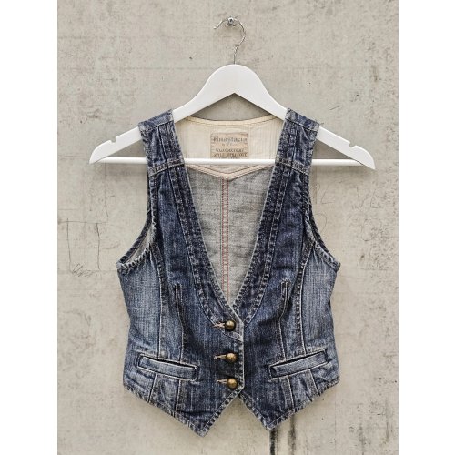 ANASTACIA by S.OLIVER Damen Vintage Jeansweste, blau - Gr. XS