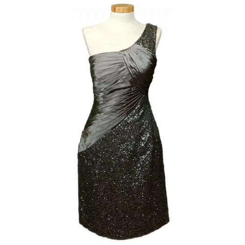 Magic Nights Damen-Midi-Cocktailkleid silber mit Pailletten Gr. S