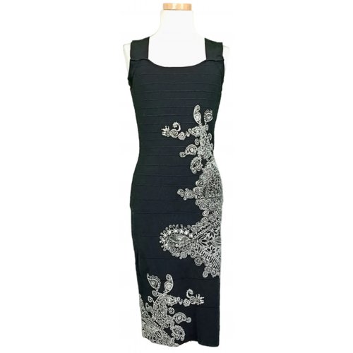 Desigual Damenkleid schwarz mit Blumendruck Gr. M