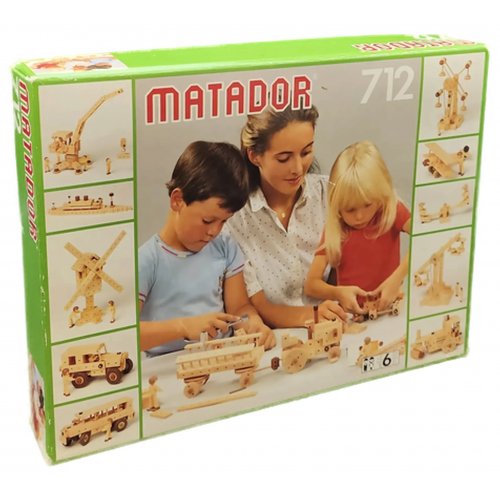 Matador 712 Holzbaukasten Vintage 1980er Baukasten Holzspielzeug Klassiker