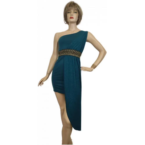 One shoulder Damen Kleid Petrol  Gr. 36/38