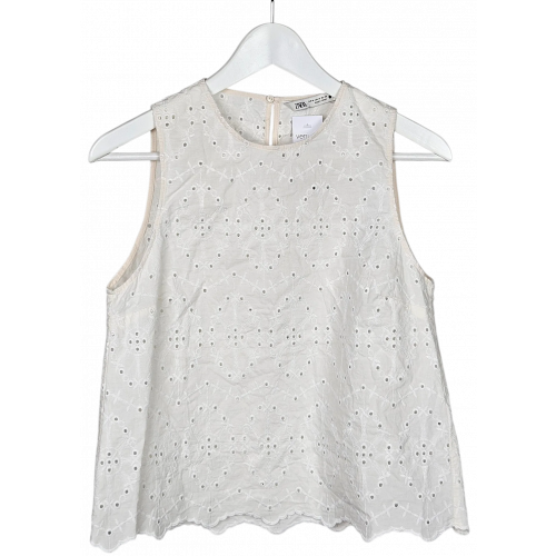 ZARA Damen Top, weiß - Gr. M 