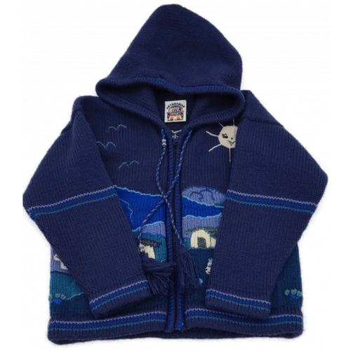 Artesanias Kinder Strickjacke Blau Gr. 6 Jahre