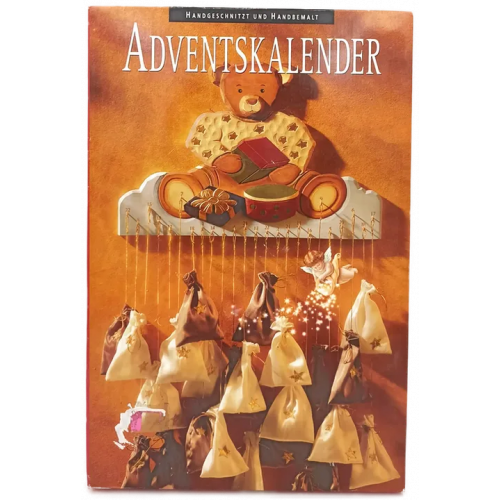 Adventskalender handgeschnitzt und handbemalt mit 24 Säckchen zum Befüllen