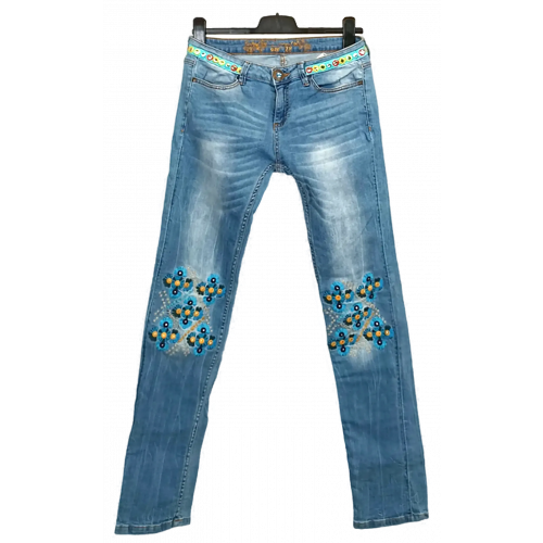 Desigual Damen Jeans blau gemustert Gr. 28