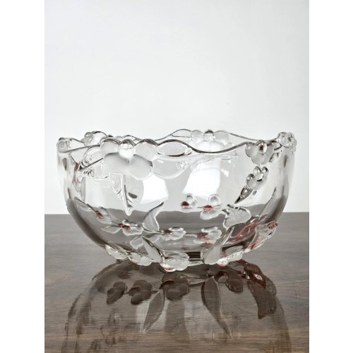 Glasschüssel mit floralen Akzenten - Durchmesser ca. 19 cm