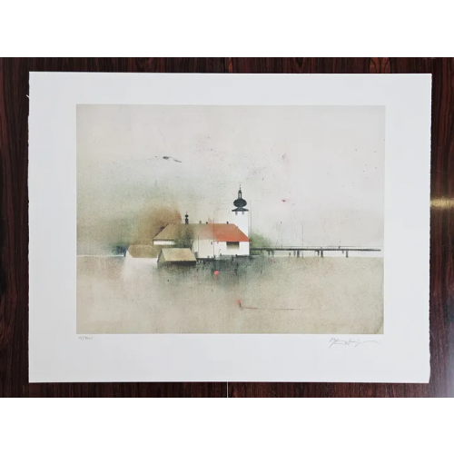 ERNST BALLUF - Schloss Orth - Lithographie 