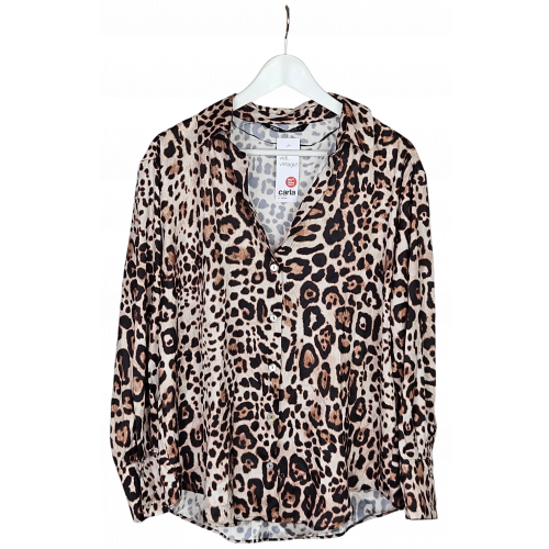 ZARA Damen Bluse, braun/schwarz - Gr. M 