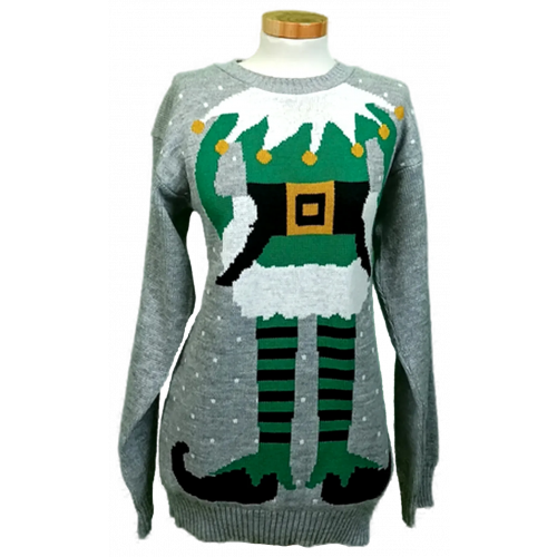 Sapphire Damen Weihnachtspullover grau gemustert Gr. M