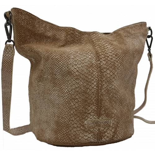 Liebeskind Berlin Ledertasche schlangenoptik braun/weiß