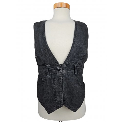 MOSCHINO Damen Jeans Weste, schwarz - Gr. M 